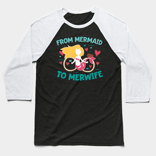 mermaid Baseball T-Shirt by CurlyDesigns